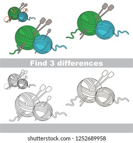 Find the several differences between pictures, the simple educational kid game for preschool kids. Yarn