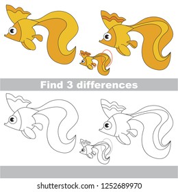 Find the several differences between pictures, the simple educational kid game for preschool kids. Pet Gold Fish