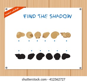Find the Shadow Educational Activity Task for Preschool Children with summer