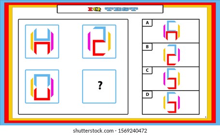 find shadow IQ test. Choose correct answer. Set of logical tasks composed of geometric shapes. Vector illustration. algorithm.