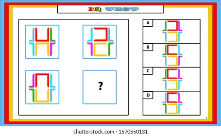 find shadow IQ test. Choose correct answer. Set of logical tasks composed of geometric shapes. Vector illustration. algorithm.