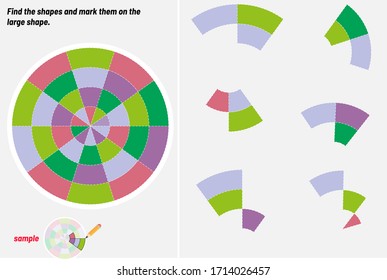 Find the shape and mark it on it. Mind questions, visual intelligence question
