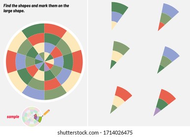 Find the shape and mark it on it. Mind questions, visual intelligence question