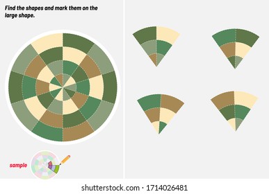 Find the shape and mark it on it. Mind questions, visual intelligence question