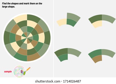 Find the shape and mark it on it. Mind questions, visual intelligence question