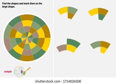 Find the shape and mark it on it. Mind questions, visual intelligence question