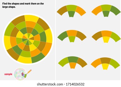 Find the shape and mark it on it. Mind questions, visual intelligence question