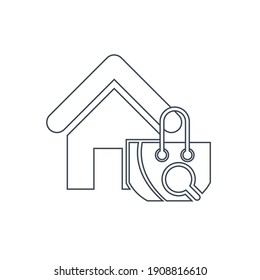 Buscar icono de compra. Ubicación de la tienda, mapa de la tienda, icono de la tienda de búsqueda.