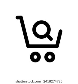 Find Shopping cart vector icon, flat design. Isolated on white background.