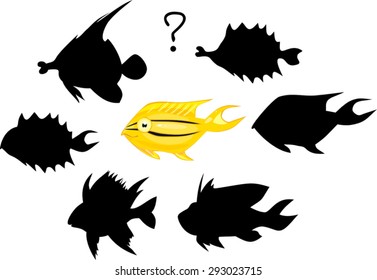 Find silhouette of marine fish