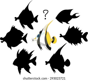 Find silhouette of marine fish