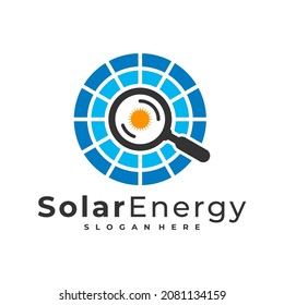 Buscar plantilla vectorial del logotipo solar, conceptos de diseño del logotipo de energía del panel solar creativo