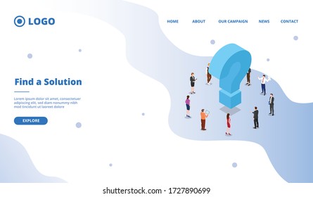 find a solution to solve business problem concept for website template or landing homepage site