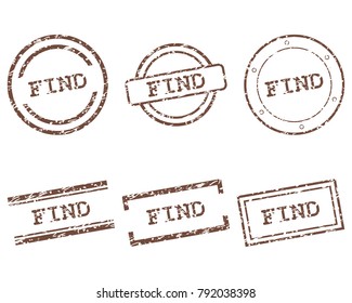 Find stamps on white