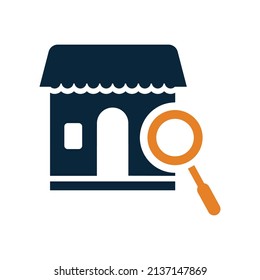 Find store icon. Simple editable vector isolated on a white background.