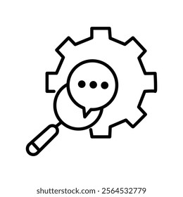 Find technical information. Vector linear icon isolated on white background.