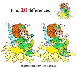 Find ten differences Beautiful fairy