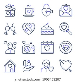 Encuentre este paquete de iconos de línea de color de alta calidad con San Valentín. Este conjunto de iconos incluye iconos de línea bien creados. Este conjunto representa conceptos relacionados con el amor y las relaciones usando iconos cardíacos.