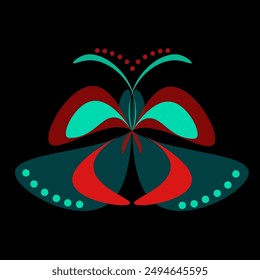 Find two identical multi-colored butterflies. Logic game for attention.   Vector illustration.