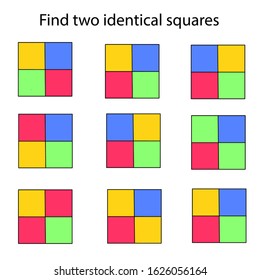 Find Two Identical Squares Fun Education Stock Vector (Royalty Free ...