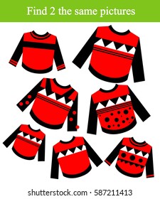 Find two the same pictures, education game for children. 