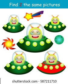 Find two the same pictures, education game for children. 