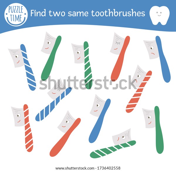 Find Two Same Toothbrushes Dental Care Stock Vector (Royalty Free ...