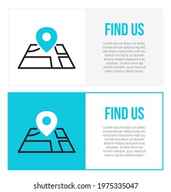 Find Us Flat Design Template 