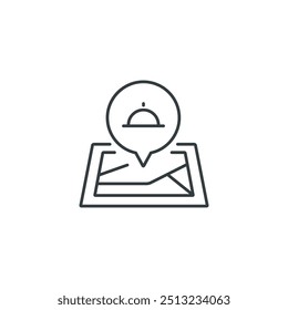 finden Sie uns Symbol, Vektorgrafik