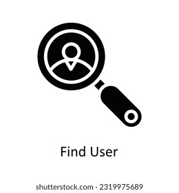 Find User  Vector Solid  Icon Design illustration. Network and communication Symbol on White background EPS 10 File
