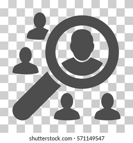 Find Users icon. Vector illustration style is flat iconic symbol, gray color, transparent background. Designed for web and software interfaces.