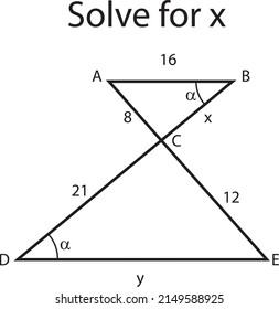 Find The Value Of X In Similar Triangles