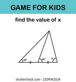 Finden Sie den Wert x im Dreieck