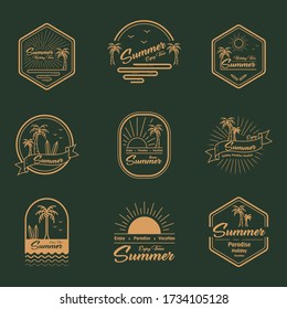 Find a variety of vintage retro logos about summer for your needs.