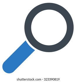 Find vector icon. Style is bicolor flat symbol, smooth blue colors, rounded angles, white background.