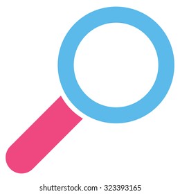 Find vector icon. Style is bicolor flat symbol, pink and blue colors, rounded angles, white background.