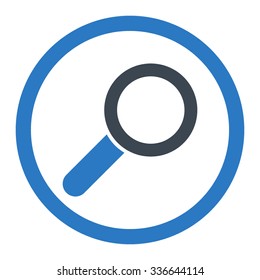 Find vector icon. Style is bicolor flat rounded symbol, smooth blue colors, rounded angles, white background.