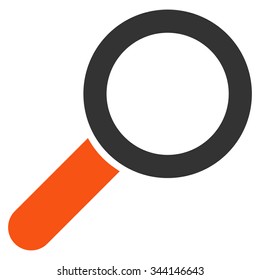 Find vector icon. Style is bicolor flat symbol, orange and gray colors, rounded angles, white background.