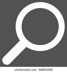 Find vector icon. Style is linear flat icon symbol, white color, gray background.