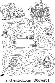 Find a way. Fairy castle. Maze game for Children
