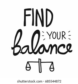 Find your balance word and scales vector illustration