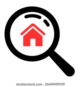 Encontre a casa dos seus sonhos com facilidade, procura de propriedade, imobiliário, habitação, lupa, ícone de pesquisa, ícone de casa, residencial, investimento, localização, comprar, vender, alugar, explorar.