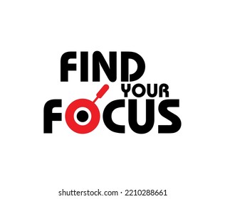 Find your focus sign on white background	