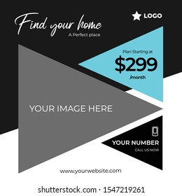 Find your home post with triangle shapes social media template to promote your brand and advertise on different social media channels. Show sale, offers and discount with these creative designs.