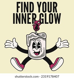 Find Your Inner Glow With Candle Groovy Character Design