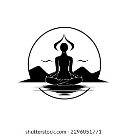 Find your inner peace with our calming meditation logo design. This elegant illustration is perfect for wellness and mindfulness brands.