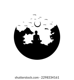 Find your inner peace with our calming meditation logo design. This elegant illustration is perfect for wellness and mindfulness brands.