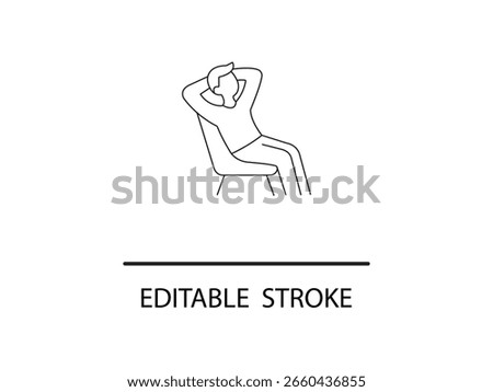 Find your inner peace with this minimalist art of a person relaxing on a chair, perfect for stress relief and creative projects.