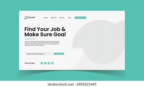 Find your job make sure goal landing page design template