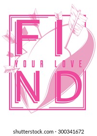 "Find your love" illustration with anchor silhouette